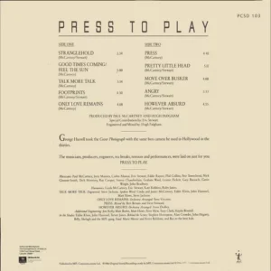 Paul McCartney - Press to Play - PCSD 103 - Cover Reprinted - (Condition90-95%) - English LP Vinyl Record