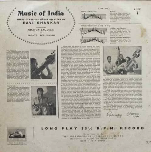 Ravi Shankar – Music of India - ALPC 7 - (Condition 80-85%) - HMV Red Label - Indian Classical Instrumental LP Vinyl Record Ravi Shankar – Music of India - ALPC 7 - (Condition 80-85%) - HMV Red Label - Indian Classical Instrumental LP Vinyl Record