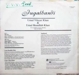 Vilayat Khan & Bismillah Khan – Jugalbandi – TS PSLP 3095 – Indian Classical Instrumental LP Vinyl Record