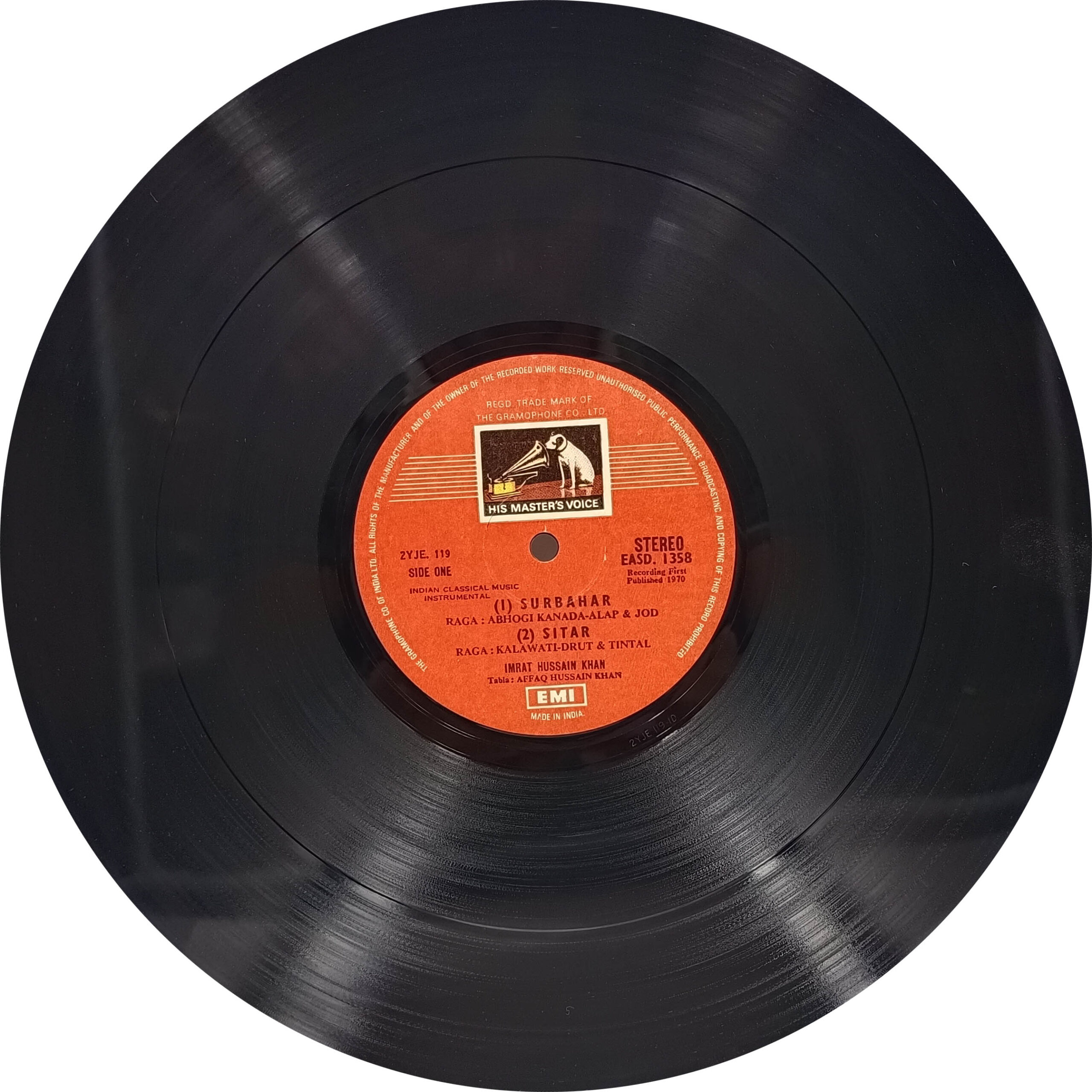 Imrat Khan - EASD 1358 - (90-95%) - Indian Classical Instrumental LP Vinyl Imrat Khan - EASD 1358 - (90-95%) - Indian Classical Instrumental LP Vinyl