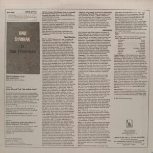 Ravi Shankar - WPS 21449 - Indian Classical Instrumental LP Vinyl
