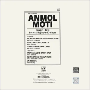 Anmol Moti - HFLP 3546 - (85-90%) - CR - Bollywood LP Vinyl