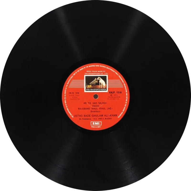 Bade Ghulam Ali - EALP 1516 - HCL - Indian Classical Vocal LP Vinyl Record Bade Ghulam Ali - EALP 1516 - HCL - Indian Classical Vocal LP Vinyl Record