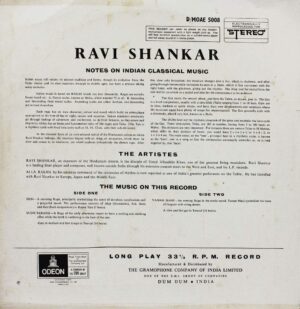 Ravi Shankar - D/MOAE 5008 - (90-95%) - Indian Classical Instrumental LP Vinyl Record
