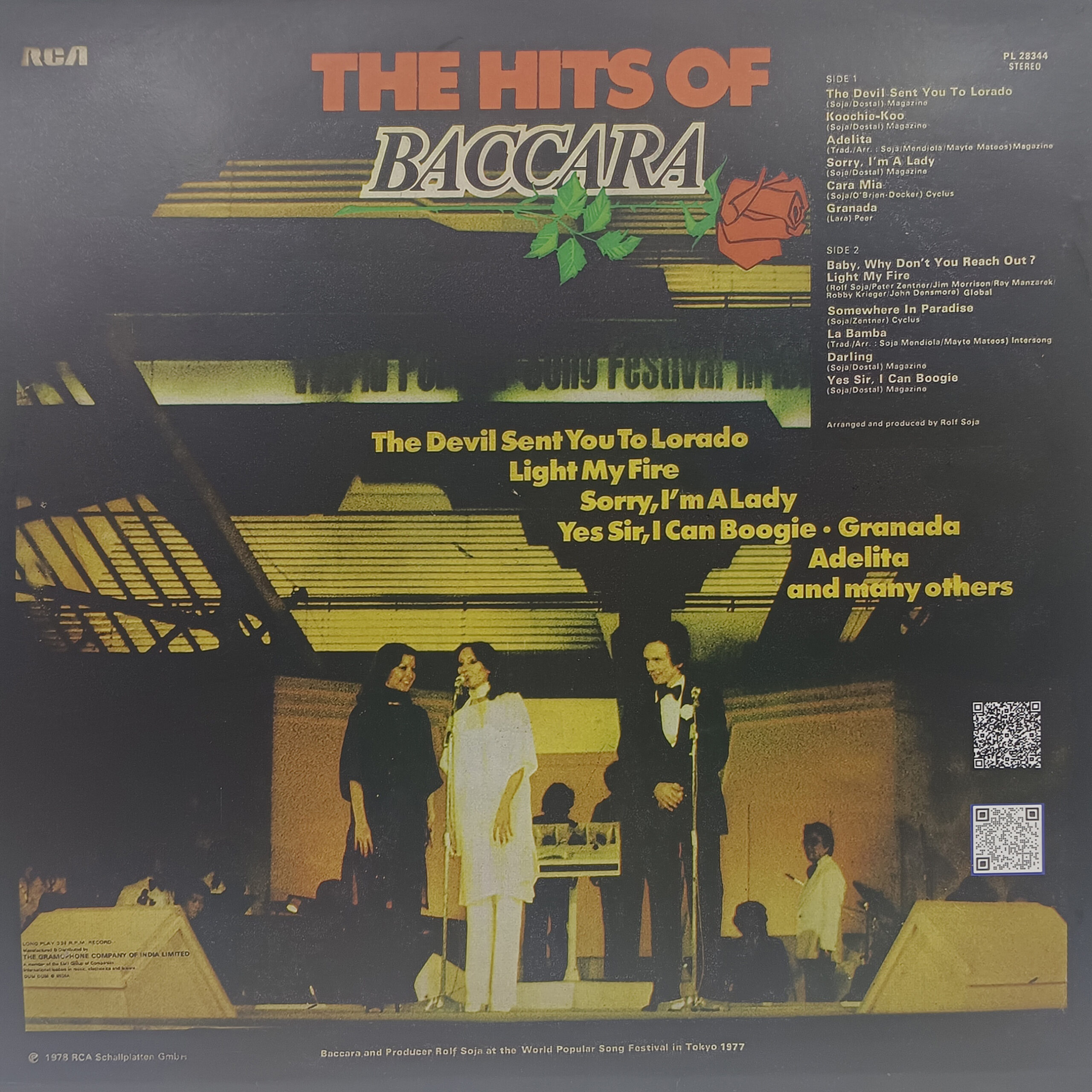 The Hits of Baccara - PL 28344 - Cover Reprinted - English LP Vinyl Record The Hits of Baccara - PL 28344 - Cover Reprinted - English LP Vinyl Record