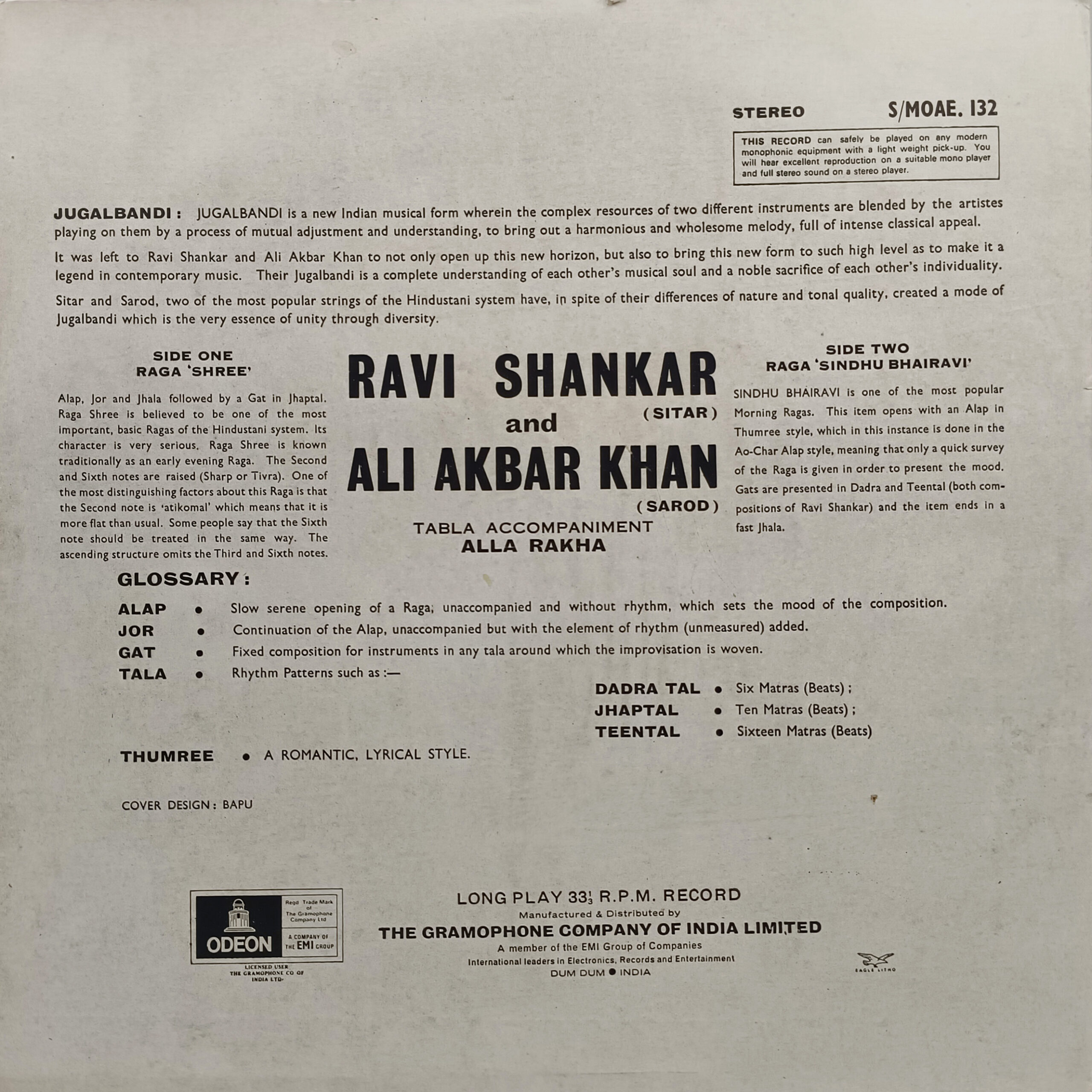 Ravi Shankar & Ali Akbar Khan - S/MOAE 132 - Indian Classical Instrumental LP Vinyl Record Ravi Shankar & Ali Akbar Khan - S/MOAE 132 - Indian Classical Instrumental LP Vinyl Record