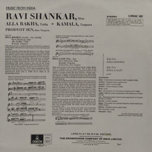 Ravi Shankar – S/MOAE 189 - Indian Classical Instrumental LP Vinyl Record