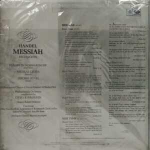 Handel Messiah Highlights – S 36324 – Western Classical LP Vinyl Record
