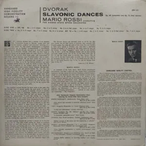 Mario Rossi - Slavonic Dances - SRV 121 - (90-95%) - Western Classical LP Vinyl Record