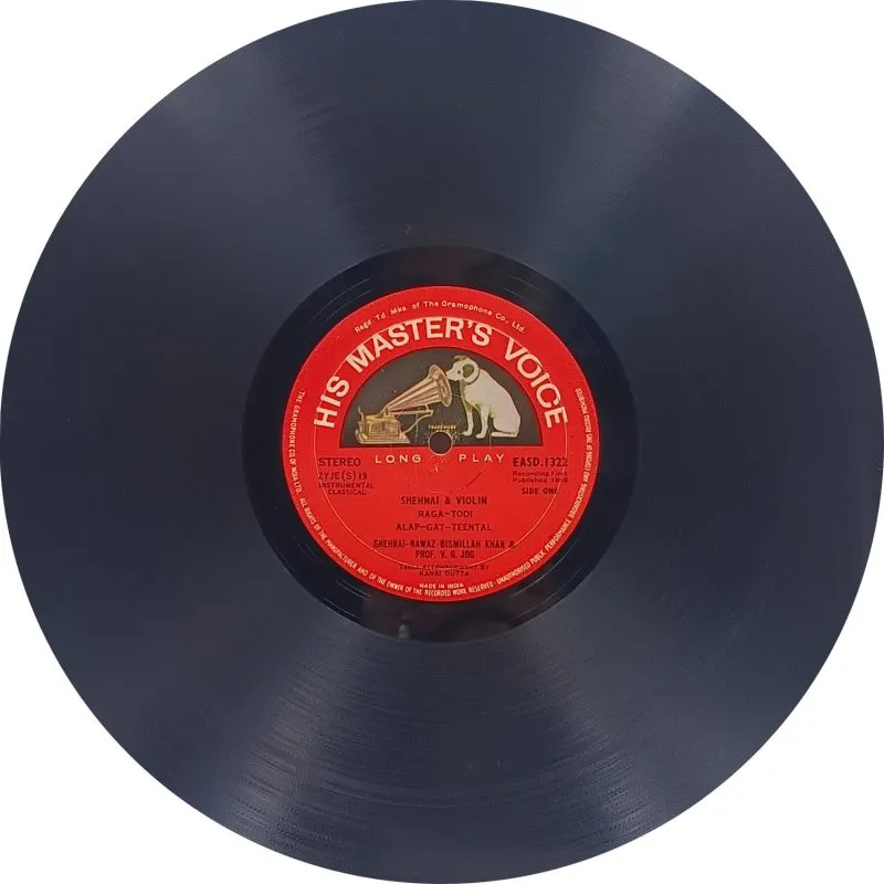 Bismillah Khan & V. G. Jog - EASD 1322 - HMV Red Label - LP Indian Classical Instrumental Record Bismillah Khan & V. G. Jog - EASD 1322 - HMV Red Label - LP Indian Classical Instrumental Record