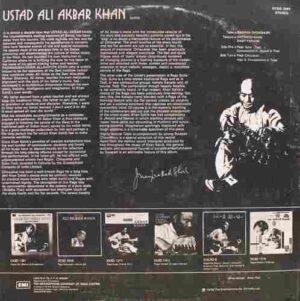 Ali Akbar Khan - ECSD 2587 - (90-95%) - Indian Classical Instrumental LP Vinyl