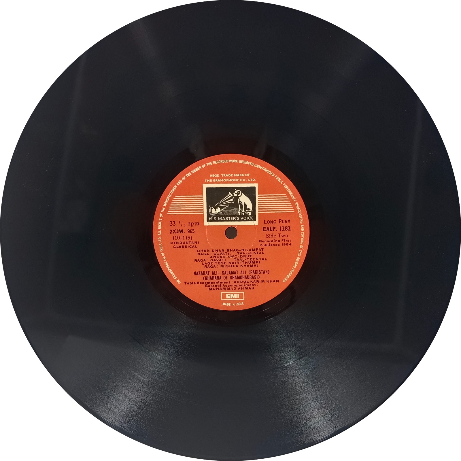 Nazakat Ali Khan & Salamat Ali Khan - EALP 1282 - LP Record Nazakat Ali Khan & Salamat Ali Khan - EALP 1282 - LP Record