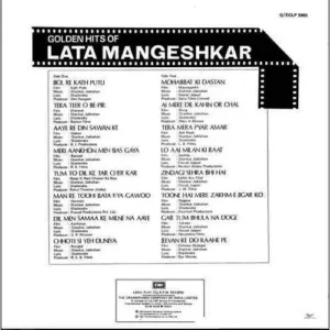 Lata Mangeshkar – Golden Hits Of - G/ECLP 5901 - (80-85%) – CR - Film Hits LP Vinyl