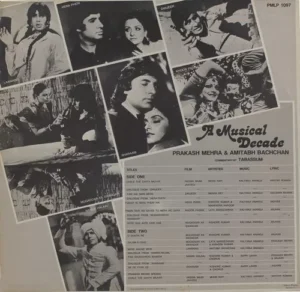Prakash Mehra & Amitabh Bachchan - A Musical Decade - PMLP 1097 - 85-90% - CR - LP Record