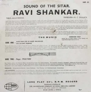 Ravi Shankar – Sound Of The Sitar – IWP 01 – (90-95%) - LP Indian Classical Instrumental Record