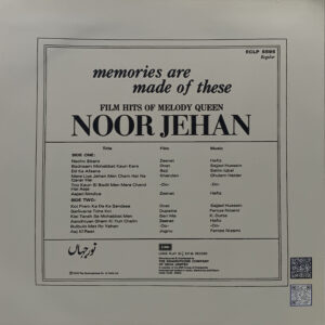 Noor Jehan – Memories Are Made Of These - ECLP 5595 - (90-95%) - CR - Film Hits LP Vinyl