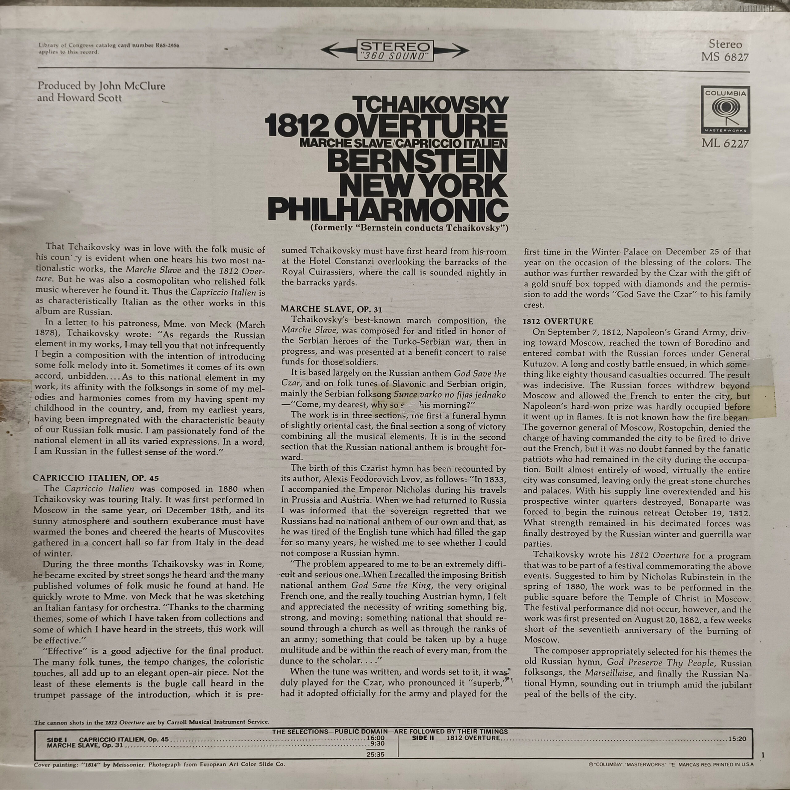 Bernstein New York Philharmonic - ML 6227 - Western Classical LP Vinyl Record Bernstein New York Philharmonic - ML 6227 - Western Classical LP Vinyl Record
