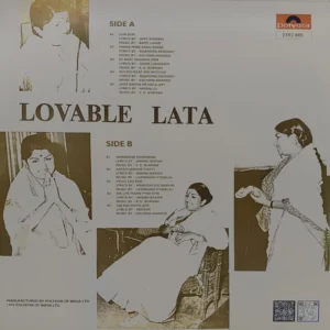Lata Mangeshkar - Lovable - 2392 085 - CR - (90-95%) - Film Hits LP Vinyl Record
